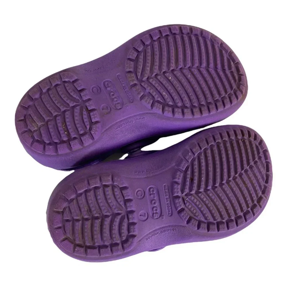 Crocs Baby Girls Sandals Purple Round toe Slip On Top Strap C 7